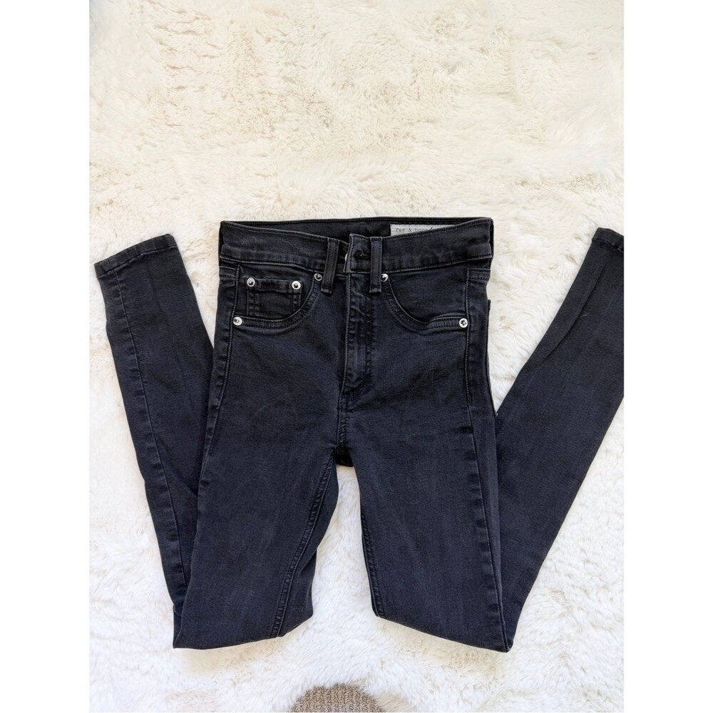Rag & Bone High-Rise Skinny Jeans 23 - Black